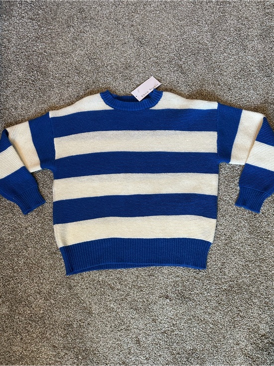 Shop Stevie Sweaters - Shop Stevie Blue Striped Sweater NWT - Size Small